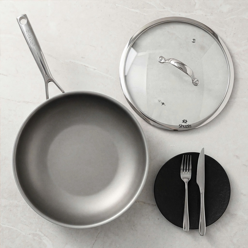 CHẢO XÀO INOX KHÔNG DÍNH VI ĐIỂM OYATTON 22CM/24CM/30CM