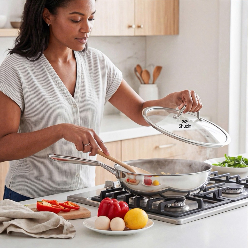 CHẢO XÀO INOX KHÔNG DÍNH VI ĐIỂM OYATTON 22CM/24CM/30CM