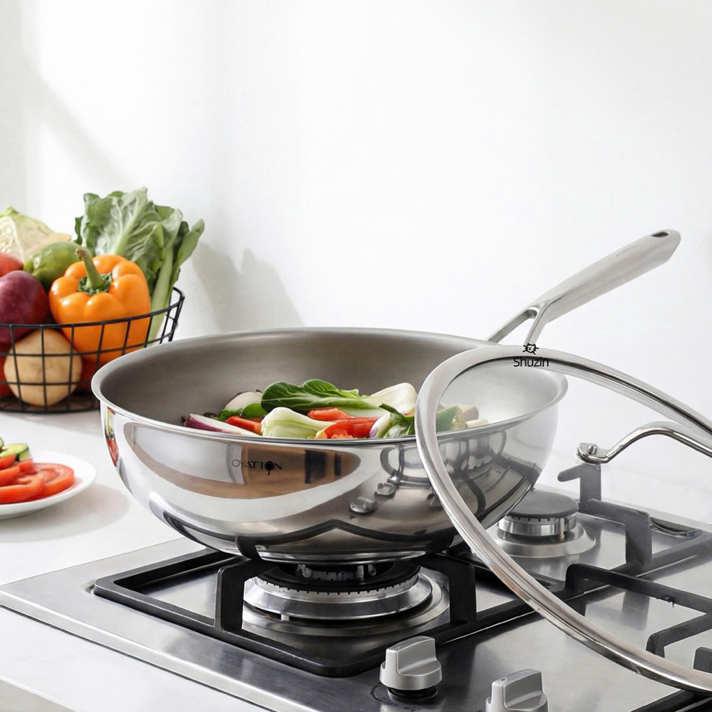 CHẢO XÀO INOX KHÔNG DÍNH VI ĐIỂM OYATTON 22CM/24CM/30CM
