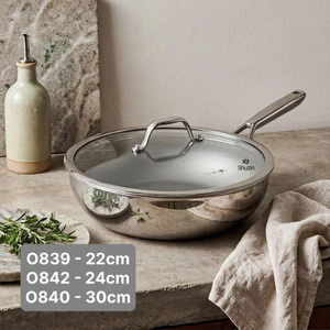 CHẢO XÀO INOX KHÔNG DÍNH VI ĐIỂM OYATTON 22CM/24CM/30CM