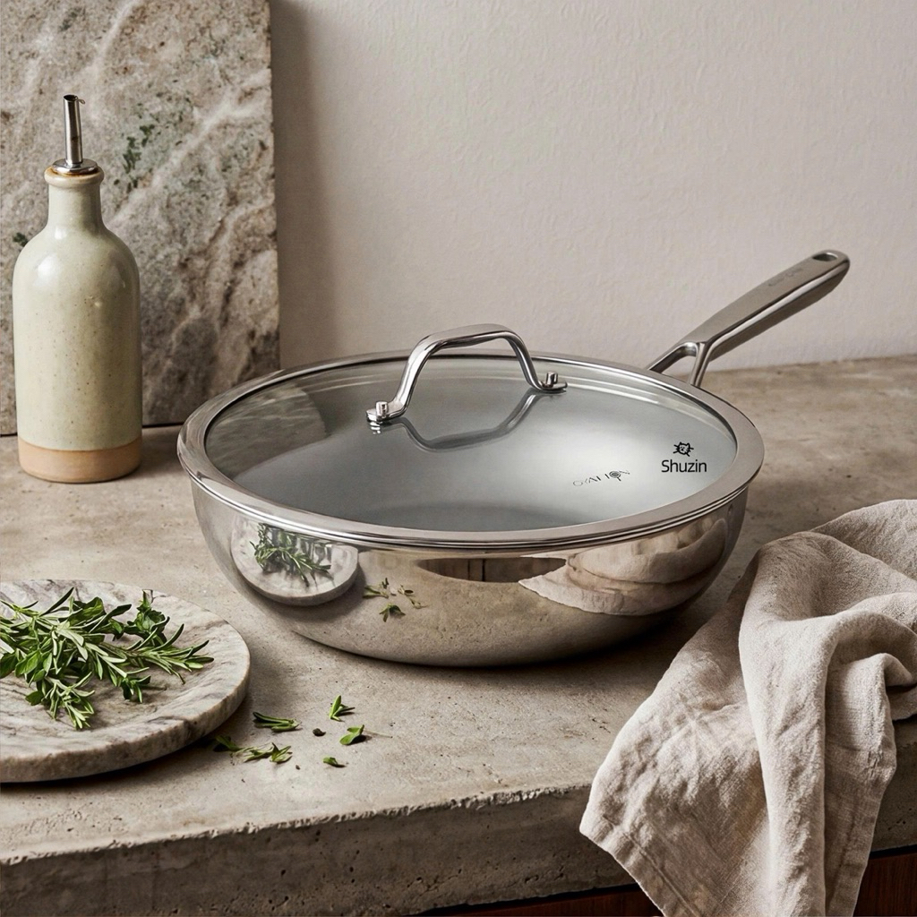 CHẢO XÀO INOX KHÔNG DÍNH VI ĐIỂM OYATTON 22CM/24CM/30CM