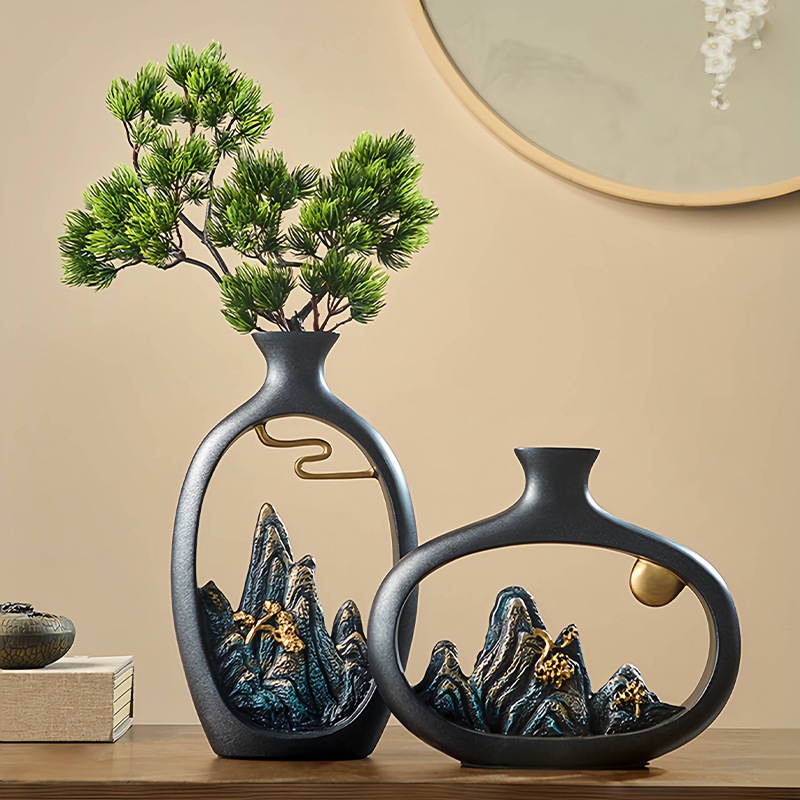 Bình lọ hoa hình núi đá trang trí nhà cửa