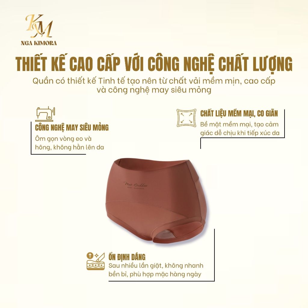 Quần lót liền mạch eo giữa nâng mông  – kháng khuẩn, co giãn 4 chiều, thon bụng & nâng hông tức thì  M3