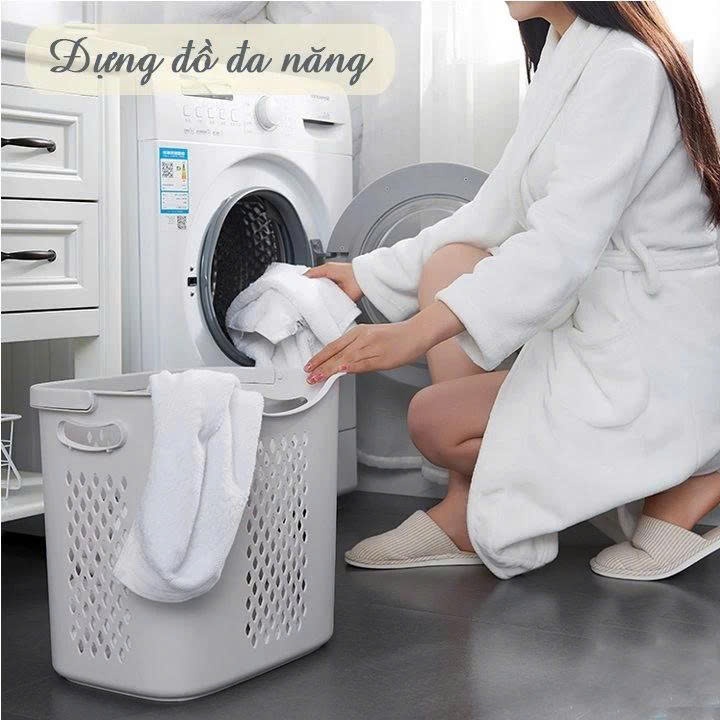 Giỏ Nhựa Đựng Quần Áo Có Quai Xách, Giỏ Caro Cao Rổ Nhựa Đựng Đồ Đa Năng, Sọt Nhựa Có Quai Xách Bền Đẹp MK116