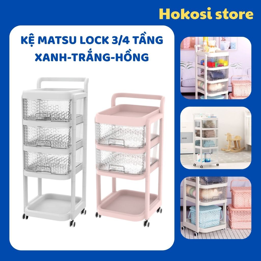 Kệ Xe Đẩy MATSU LOCK Đựng Đồ Đa Năng Cao Cấp, Kệ Để Đồ Cho Bé Có Bánh Xe Di Chuyển, Kệ Đẩy Để Gia Đình Tiện Dụng