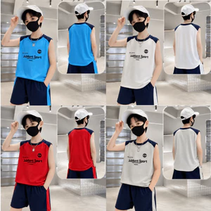 Bộ Ba Lỗ Thể Thao Bé Trai Mùa Hè Chất Thông Hơi Thoáng Mát Thấm Hút Mồ Hôi (12-45kg)