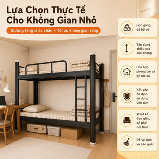 Giường Tầng Sắt Cho Trẻ Em Khung Thép Chắc Chắn An Toàn Trung Tâm Bán Trú Trường Tư Thục Chịu Lực