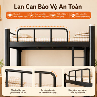 Giường Tầng Sắt Cho Trẻ Em Khung Thép Chắc Chắn An Toàn Trung Tâm Bán Trú Trường Tư Thục Chịu Lực
