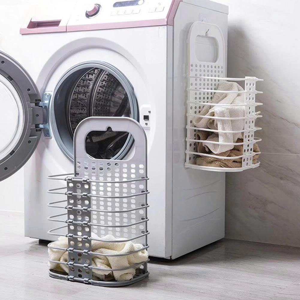 Giỏ Đựng Quần Áo Treo Tường Gấp Gọn Thông Minh, Rổ Đựng Quần Áo Treo Tưởng Tiết Kiệm Diện Tích, Giỏ Đựng Đồ Nhà Tắm