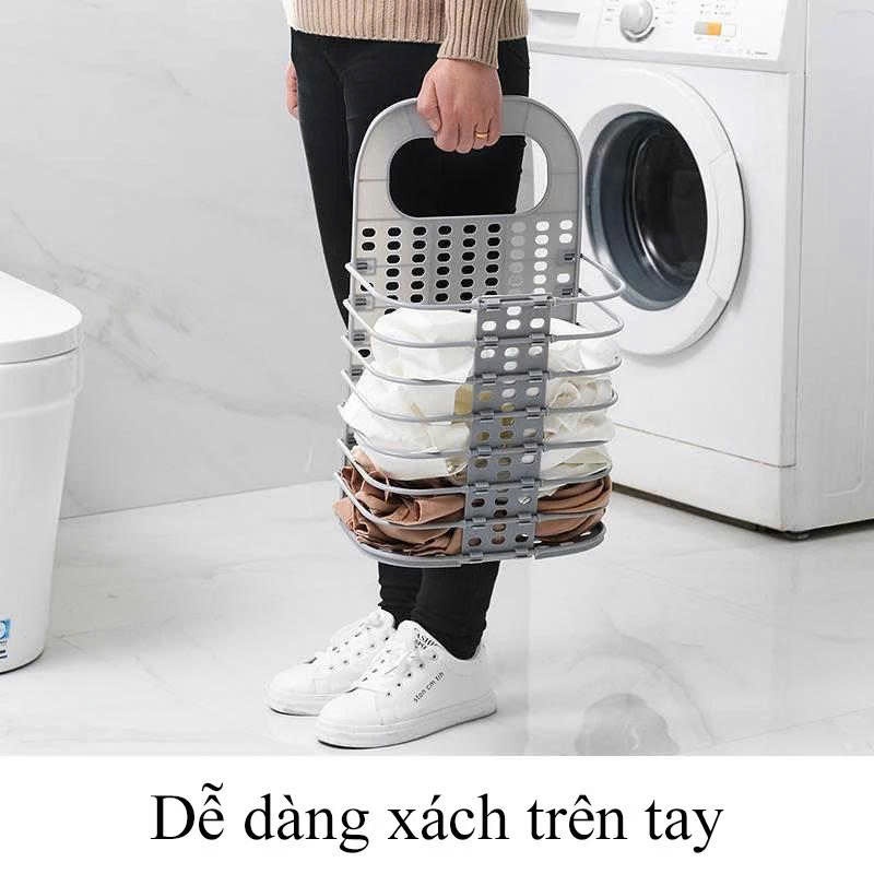 Giỏ Đựng Quần Áo Treo Tường Gấp Gọn Thông Minh, Rổ Đựng Quần Áo Treo Tưởng Tiết Kiệm Diện Tích, Giỏ Đựng Đồ Nhà Tắm