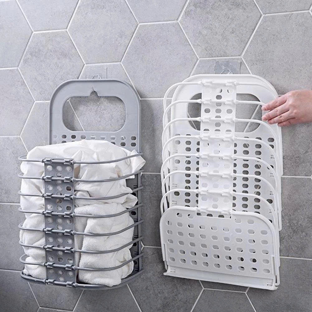Giỏ Đựng Quần Áo Treo Tường Gấp Gọn Thông Minh, Rổ Đựng Quần Áo Treo Tưởng Tiết Kiệm Diện Tích, Giỏ Đựng Đồ Nhà Tắm