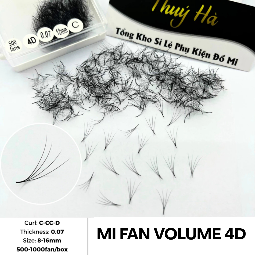Mi Fan Sẵn 4D Cong C-CC-D Dày 0.07, Mi Volume Xòe Đều, Chân Keo Nhỏ ...