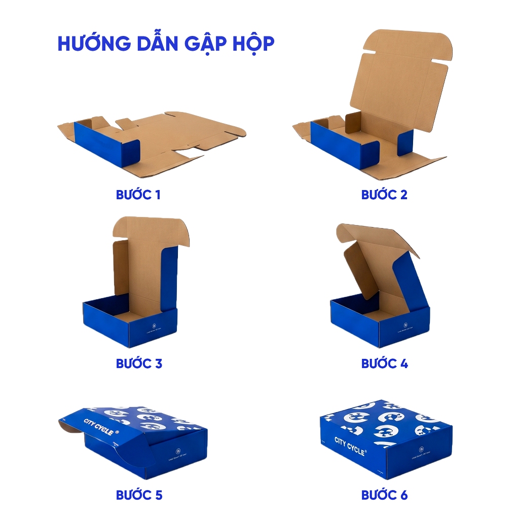 Bộ quà tặng Túi giấy, Thiệp, Hộp đựng quần áo Local Brand City Cycle Box carton