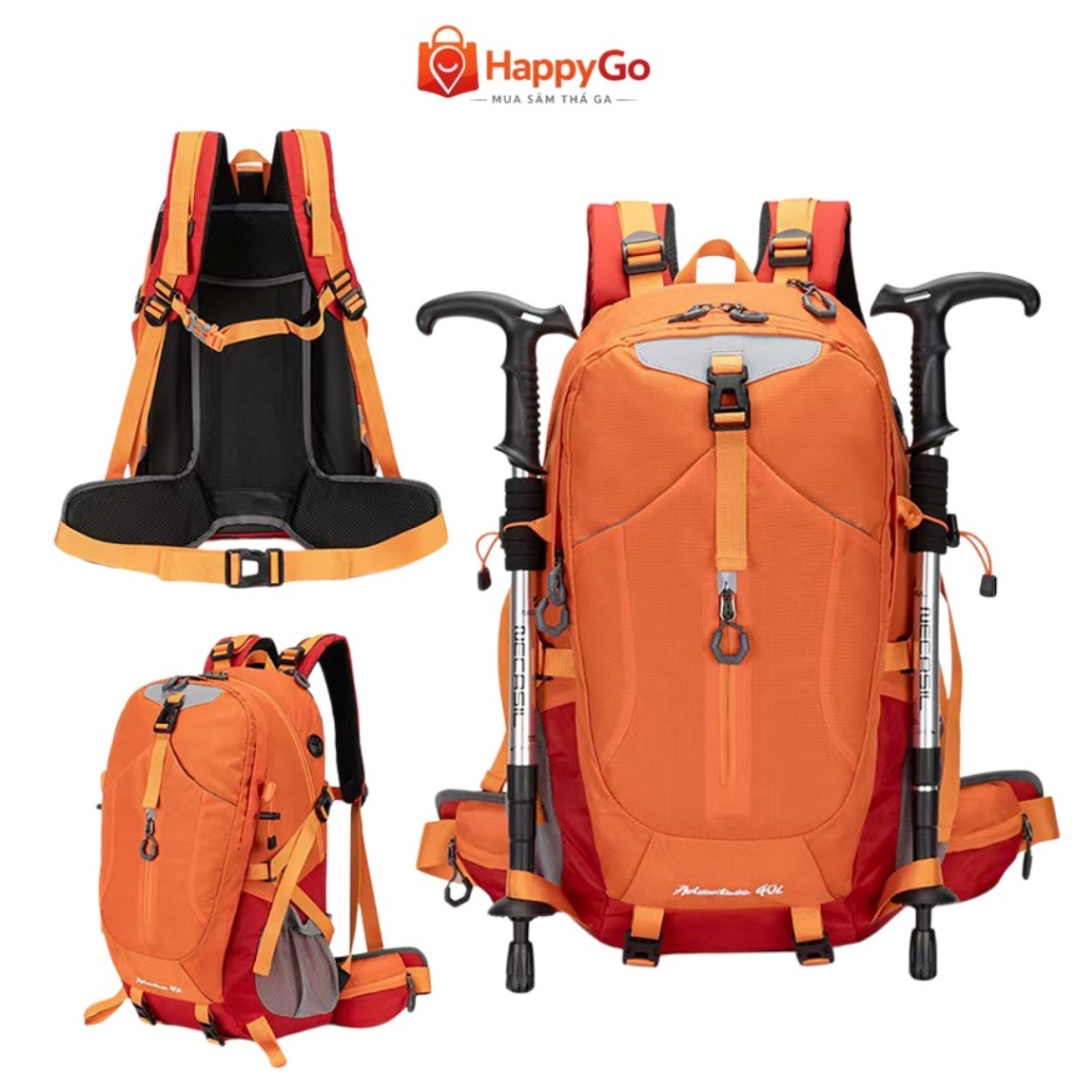 40L Balô ngoài trời chống thấm nước đa chức năng có thể đựng lều và gậy leo núi