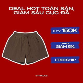 Quần Short Vải Dù Nhăn 2 Lớp - Phom trên gối - Phù hợp cho cả Nam và Nữ