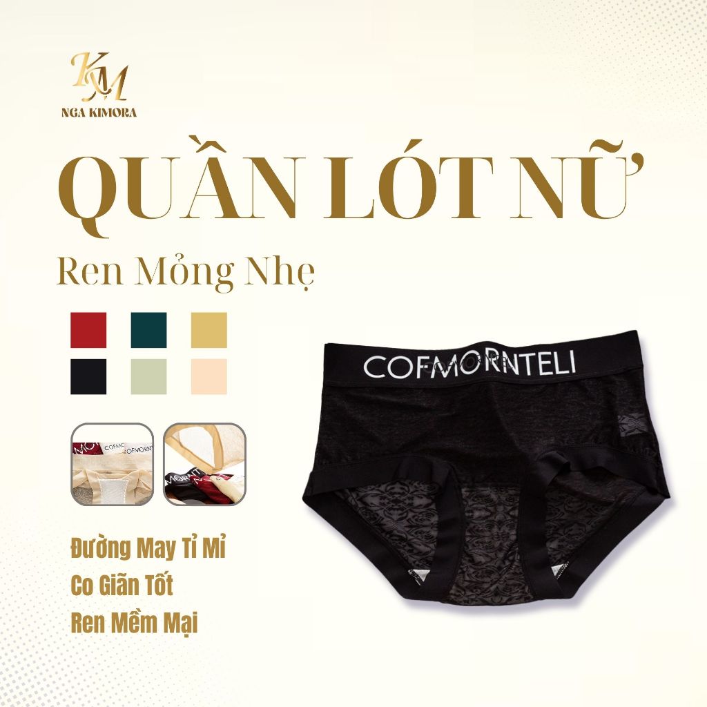 Quần lót cotton combo 5-10 chiếc, họa tiết ren liền mạch , ôm hông thời trang, mềm mại M5