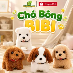 Chó Bông Bibi BỐ KHỦNG LONG Cún Mèo Bông Thỏ Bông Biết Đi Biết Vẫy Đuôi Biết Kêu Tiếng Pipi Đồ Chơi Chăm Sóc Thú Cưng