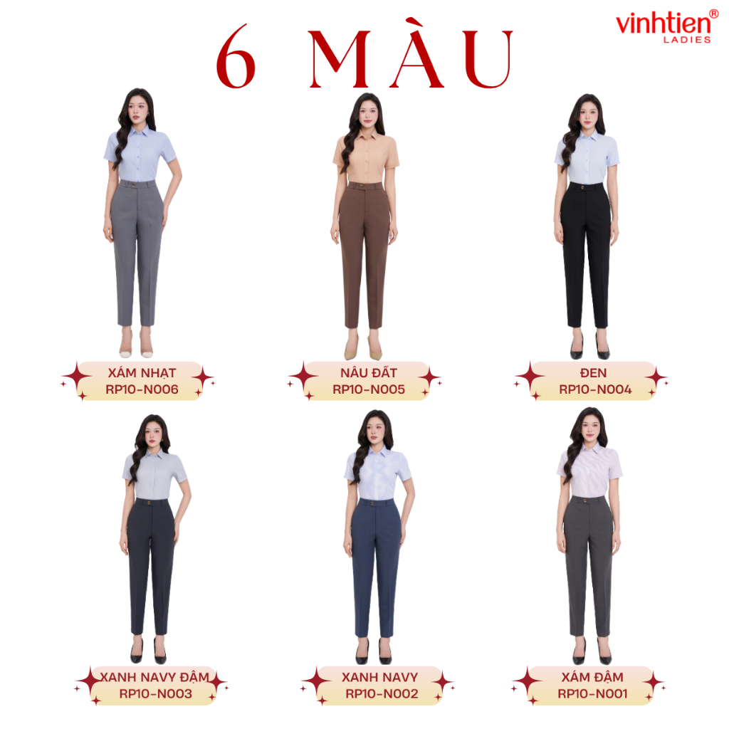 Quần Âu Nữ Baggy Cạp Nhỏ Vĩnh Tiến, GTB 579, chất liệu vải mềm mịn thoáng mát đứng form.