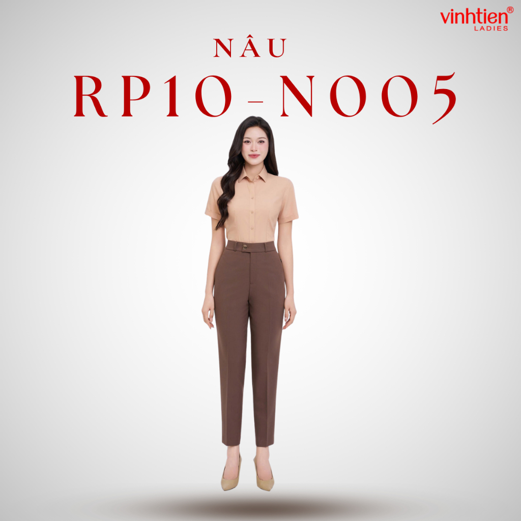 Quần Âu Nữ Baggy Cạp Nhỏ Vĩnh Tiến, GTB 579, chất liệu vải mềm mịn thoáng mát đứng form.