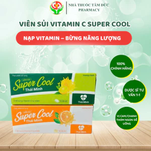 Viên Sủi Vitamin C Super Cool Thái Minh - Giảm Nóng Trong, Nhiệt Miệng, Tăng Cường Năng Lượng & Miễn Dịch (10 Viên)