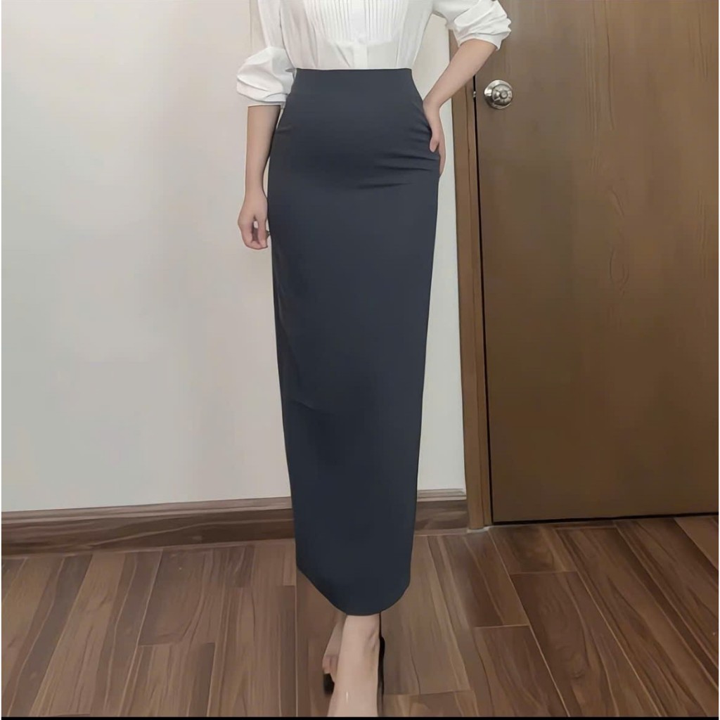 Chân Váy Bút Chì Cạp Liền Sẻ Sau 90cm 1 Lớp Chất UMI Co Dãn SHOPNGOCTRANG19