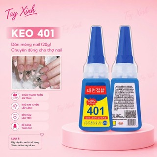 Keo 401 Dán Móng Nail 20g Siêu Chắc – Keo Dán Tip Móng, Đính Đá Nail, Khô Nhanh, Bám Cực Tốt Cho Thợ Nail