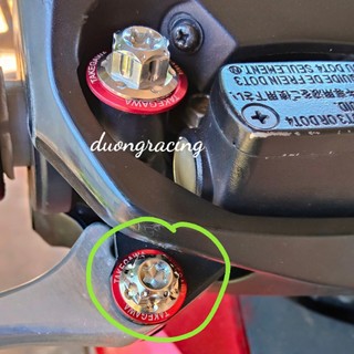Ốc tay thắng Inox 304 +Tán 6 hở xe số inox 304 (Dùng cho thắng đĩa,xe côn) -Wave,  WIN, EXCITER, SONIC, SATRIA