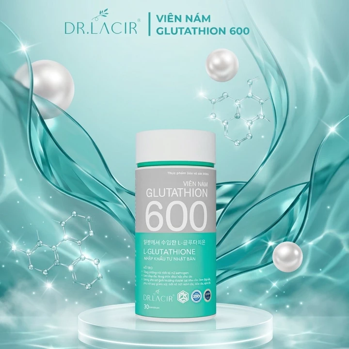 Viên Uống Trắng Da Ngừa Nám DR.LACIR Glutathione 600 Hộp 30 Viên - Bao Bì Mới DR22