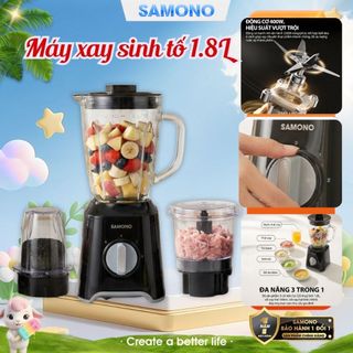 (MỚI) Máy xay sinh tố 3 cối Samono SW-BL350C Pro Công suất 400W dung tích 1.5L & 500ml & 250ml