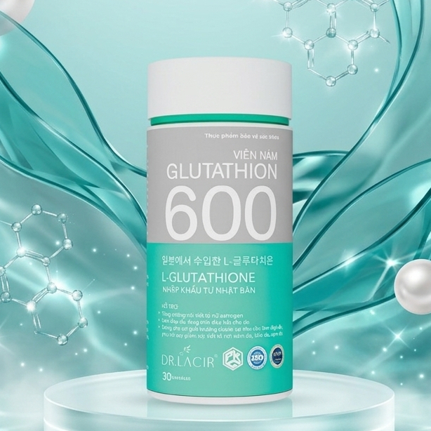 dr lacir glutathione 600 Viên Uống Trắng Da Ngừa Nám DR.LACIR Glutathione 600 Hộp 30 Viên