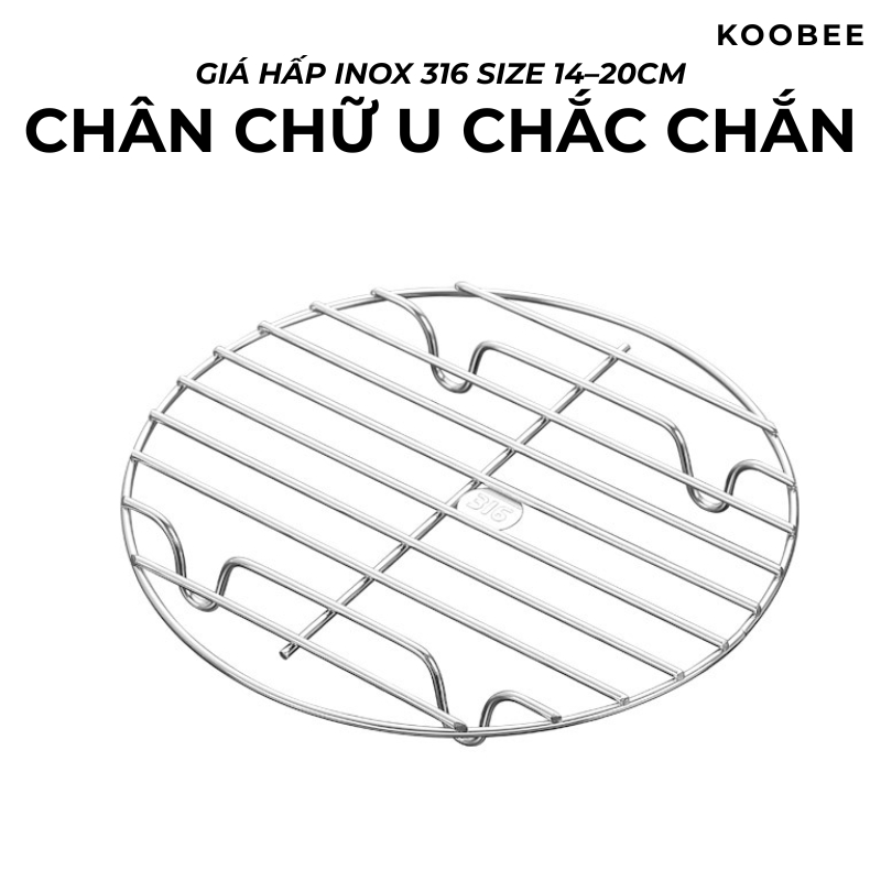 Giá Hấp Inox 316 Cấp Thực Phẩm Size 14–20cm– Khay Hấp Đa Năng Ráo Dầu Khay Nồi Chiên Không Dầu Cao Cấp| 331