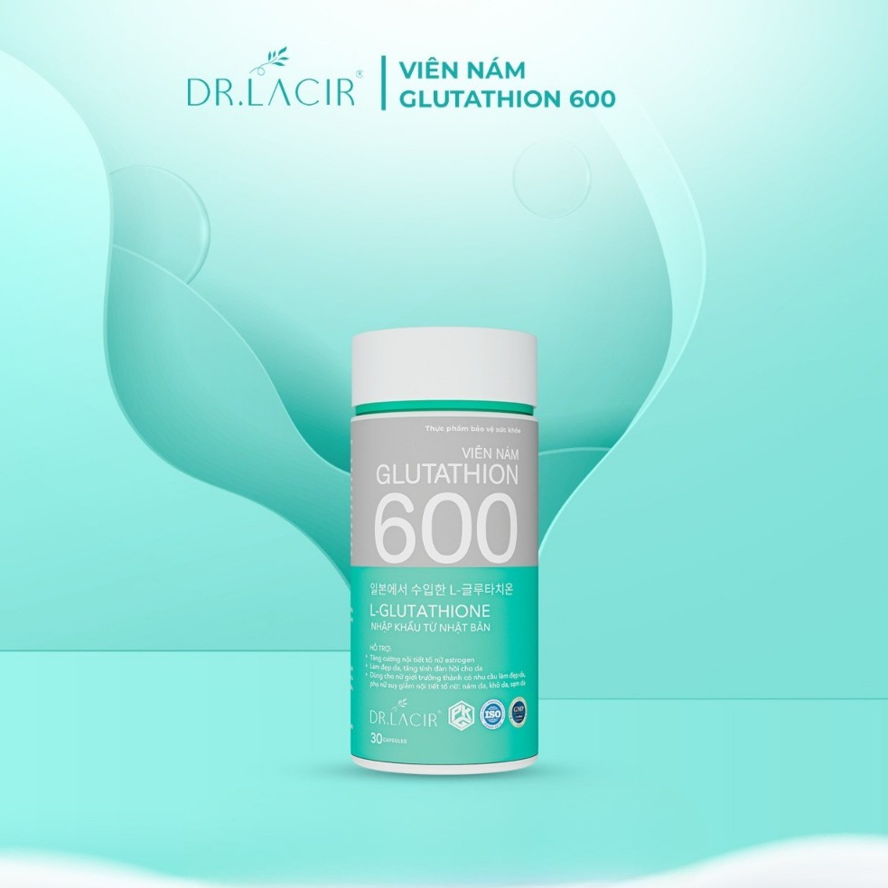 viên uống trắng da glutathione 600 Viên uống trắng da Glutathion 600 DR.LACIR hộp 30 viên