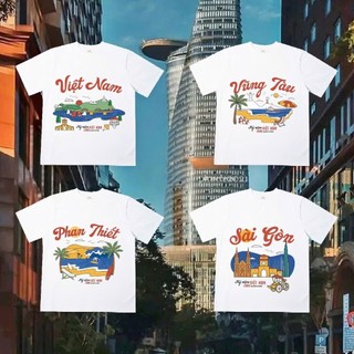 [HỎA TỐC] Áo Thun Địa Danh Du Lịch Biển Các Tỉnh Thành Việt Nam Unisex Nam Nữ Áo Thun Cotton Form OVERSIZE mềm mịn mát