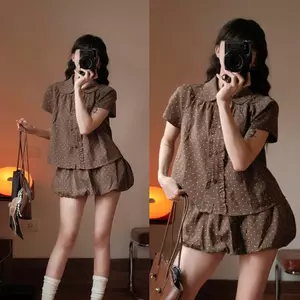 Set áo babydoll DAISY chấm bi kèm chân váy bí SAT429