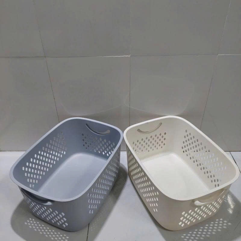 Giỏ Caro Thấp Đựng Đồ Đa Năng, Rổ Nhỏ Có Tay Cầm 2 Bên, Rổ Để Đồ Gọn Gàng Ngăn Nắp