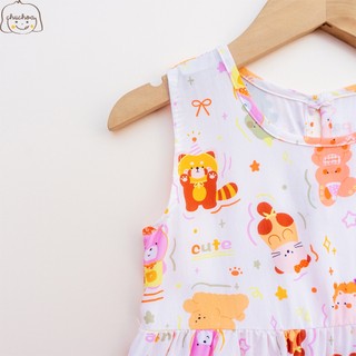 Váy Lanh bé gái, Đầm Lanh bé gái sát nách dáng suông ChuChoaKids [VBC26]