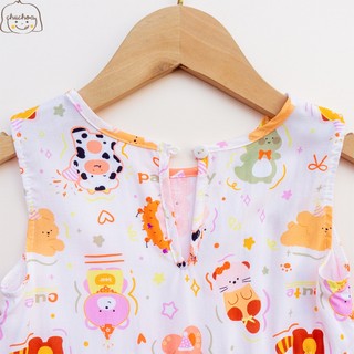 Váy Lanh bé gái, Đầm Lanh bé gái sát nách dáng suông ChuChoaKids [VBC26]