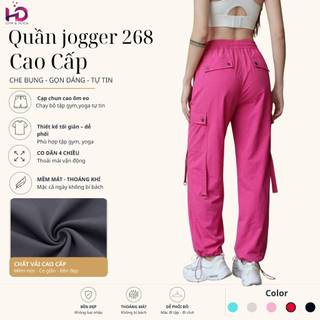 Quần jogger nữ, model: 99104.1.268 Tuấn HD, Phối Túi 2 Bên Ống Rộng Dây Rút Bo Gấu