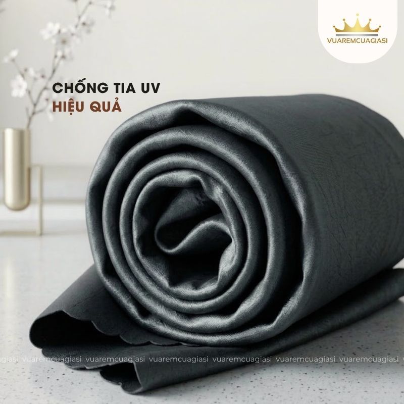Rèm cửa sổ màu xám đậm chống nắng tốt, màn vải hiện đại trang trí cửa chính đẹp VIP10 Vuaremgiasi