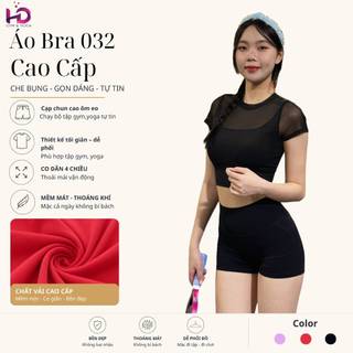 Áo Thun Poly Tập Gym Nữ TUẤN HD 032 - Áo Cover-up Phối Lưới Mặc Ngoài Bra Thoáng Khí