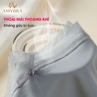 Quần lót nữ đúc su viền ren, Quần chip nữ mỏng nhẹ cạp vừa, đáy may kháng khuẩn AMYBRA L369