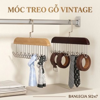 MÓC TREO GỖ Phong Cách Vintage Treo Quần Áo, Treo Đồ Lót, Cà Vạt, Thắt Lưng Đồ Dùng Cá Nhân Giúp Gọn Gàng Dễ Tìm