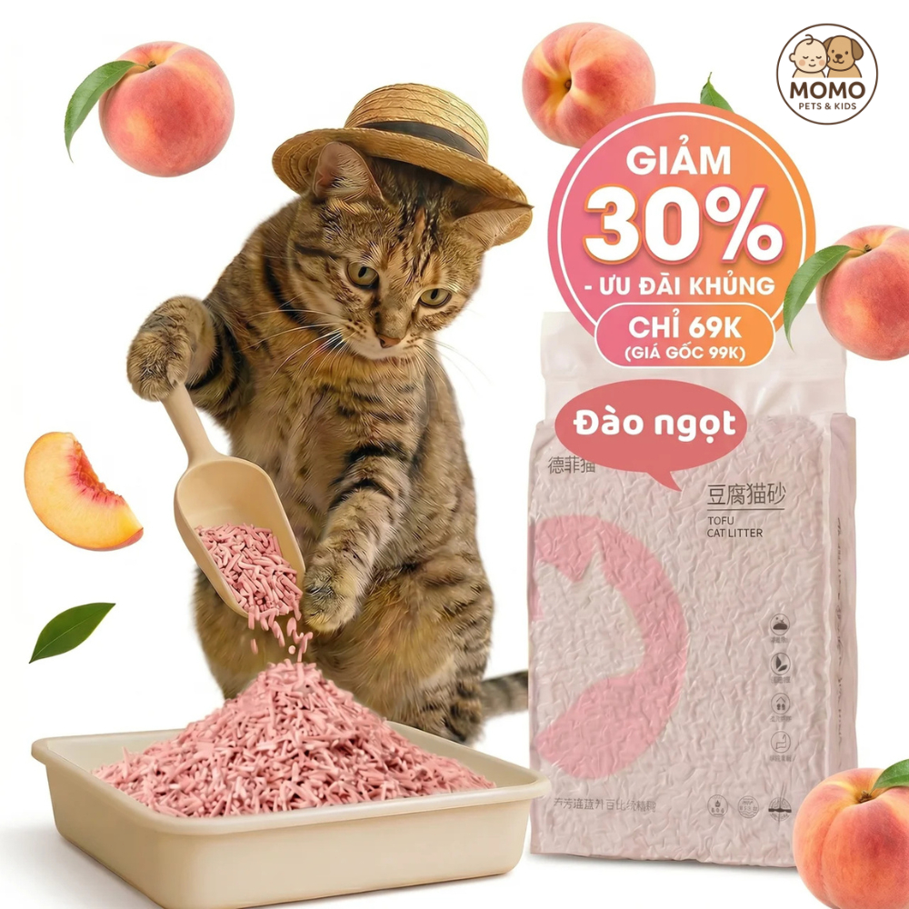 Cát Đậu Nành Cho Mèo 6L Organic Tofu, Không Bụi 99%, Vón Cục Siêu Nhanh, Khử Mùi Tốt, Xả Bồn Cầu