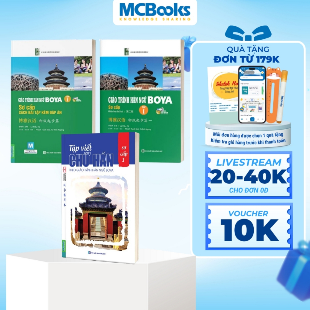 Sách - Combo Giáo Trình Hán Ngữ BOYA Sơ Cấp 1 + Sách Bài Tập Và Tập Viết Chữ Hán Theo Giáo Trình BOYA