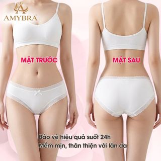 Combo 3 Quần Lót Nữ Viền Ren Hoa Gợi Cảm, Set 3 Quần Chip Nữ Đáy May 2 Lớp Kháng Khuẩn AMYBRA L519