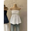 WGWE | Áo ống quây ren móc phối nơ, dáng bí sexy – W9577#