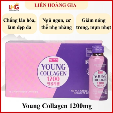 Nước Uống Collagen Young Collagen 1200 Hàn Quốc (Hộp 10 lọ x 100ml) - Chăm Sóc Da Căng Mịn