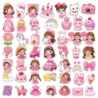 Set 50 hình sticker ngộ nghĩnh oto cho bé Sticker cute trang trí xe, điện thoại, laptop
