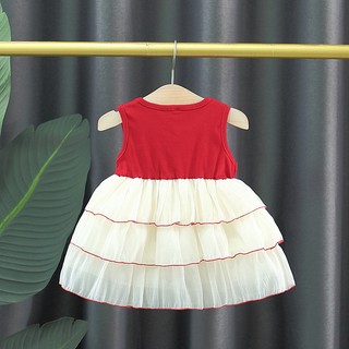 Váy thun cotton xòe tầng cho bé gái dự tiệc 6th-2 tuổi phong cách Hàn D1320 Bí Ngô Nhỏ