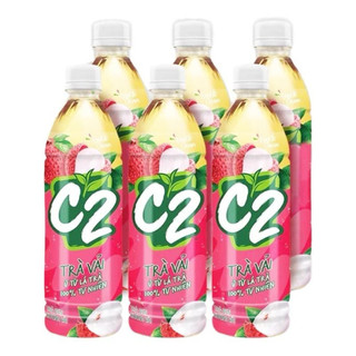 Lốc 6 chai hồng trà C2 vị vải 455ml
